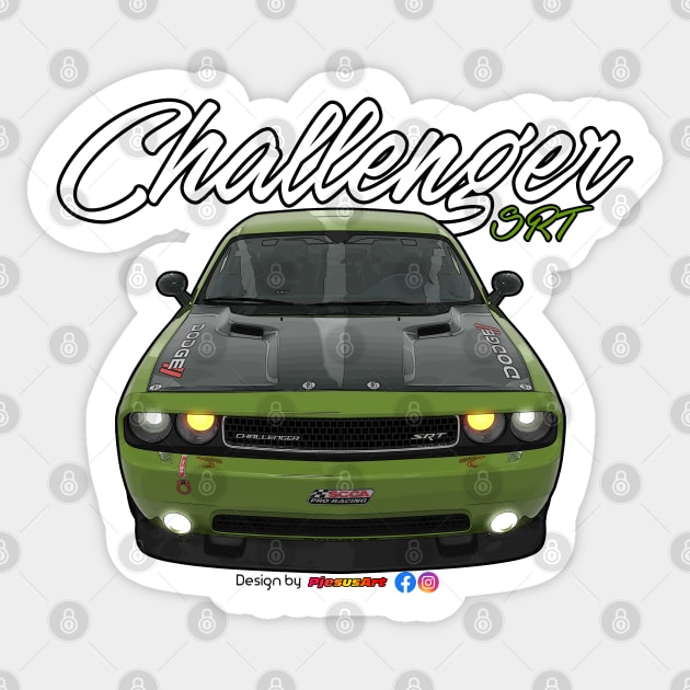 Challenger SRT8 TransAm by pjesusart Sticker by PjesusArt